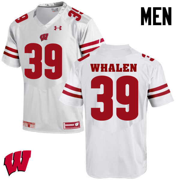 Wisconsin Badgers Men's #39 Jake Whalen NCAA Under Armour Authentic White College Stitched Football Jersey IK40U56AI